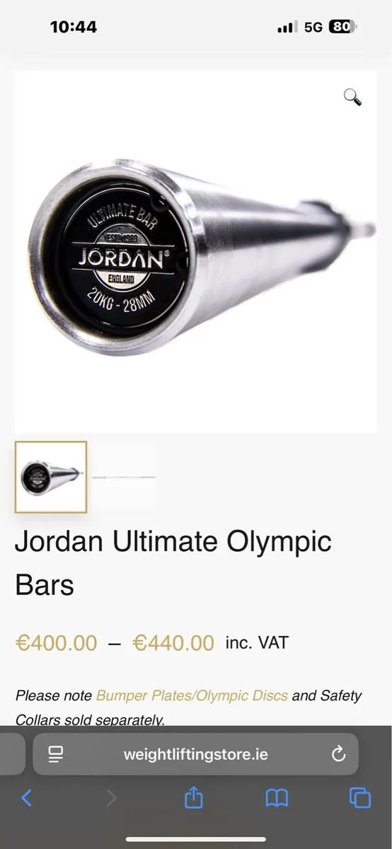 ELITE JORDAN 750KG RATED PRO ULTIMATE OLYMPIC BAR - Image 1