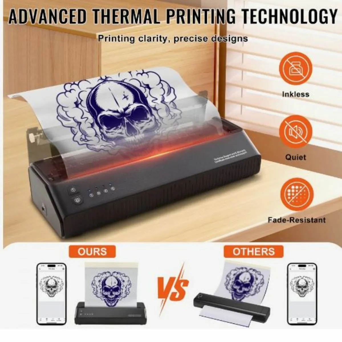 Tattoo Transfer Stencil Printer, Wireless Bluetoot - Image 3