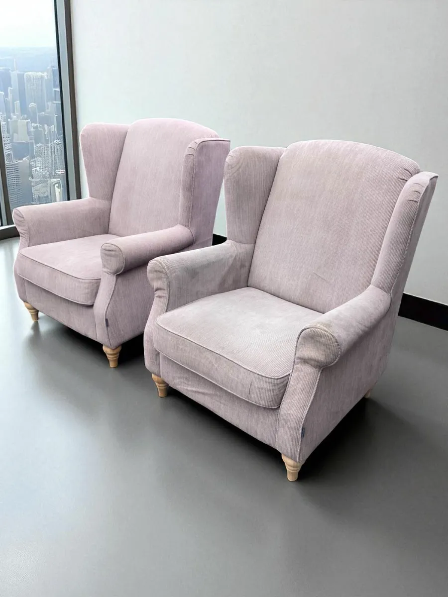 Armchairs x 2 - Wing Back - Image 2