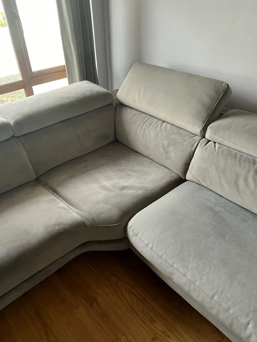 Corner sofa - grey velvet - Image 2