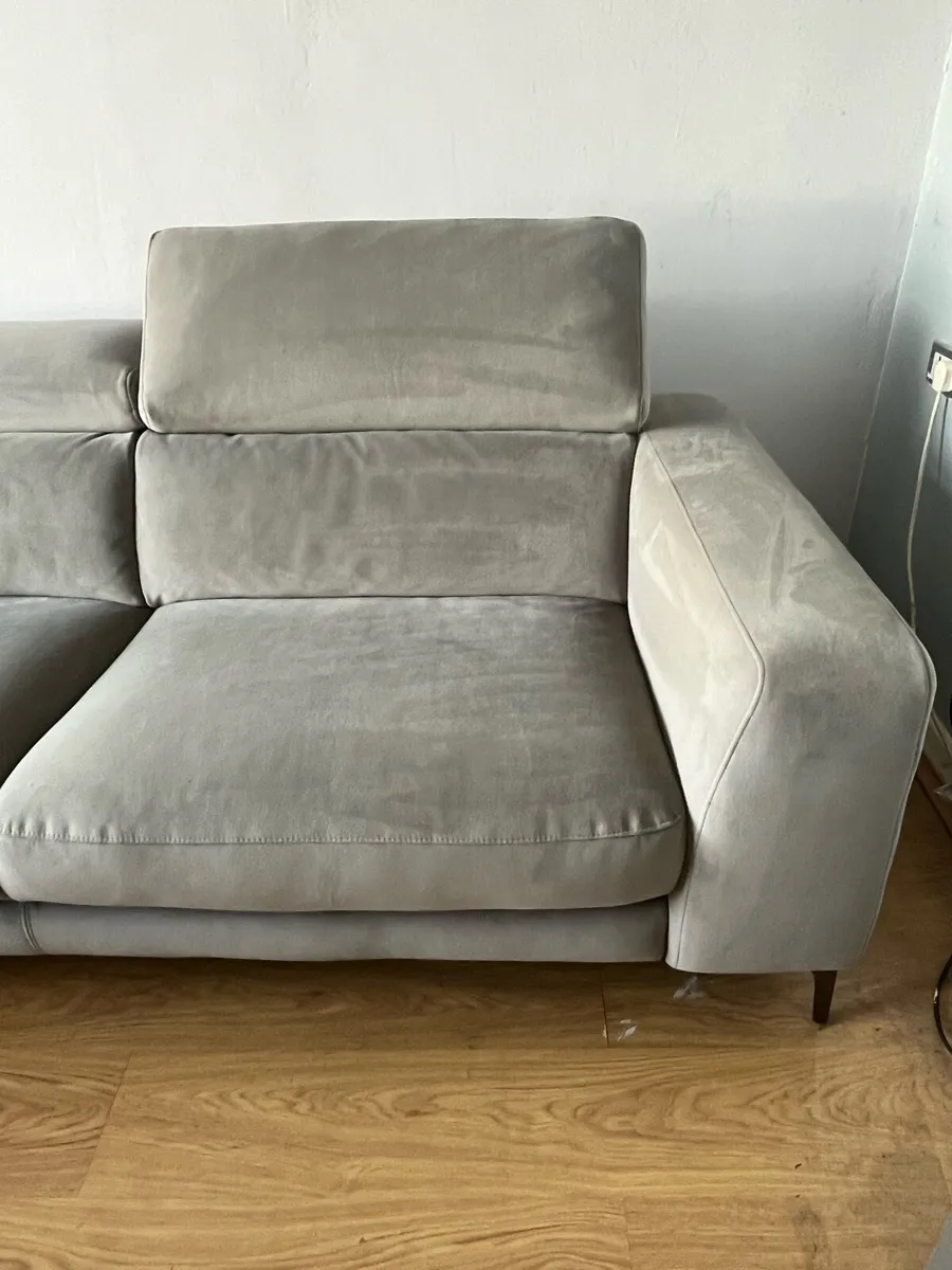 Corner sofa - grey velvet - Image 4