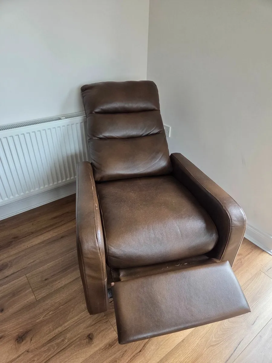 Leather Recliner Chair Brown - Image 2