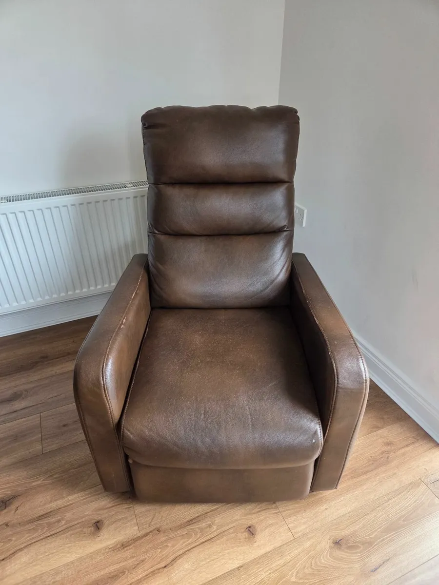 Leather Recliner Chair Brown - Image 1