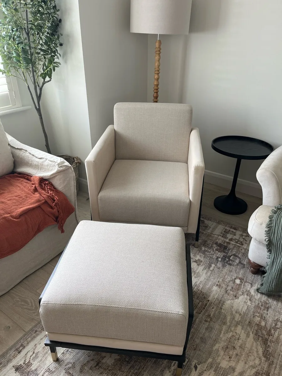 Armchair and Ottoman Set – Like New - Image 1