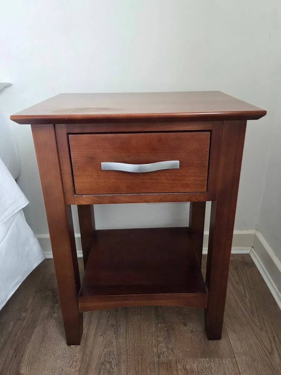 2 x Bedside Lockers - Solid Mahogany - Image 1