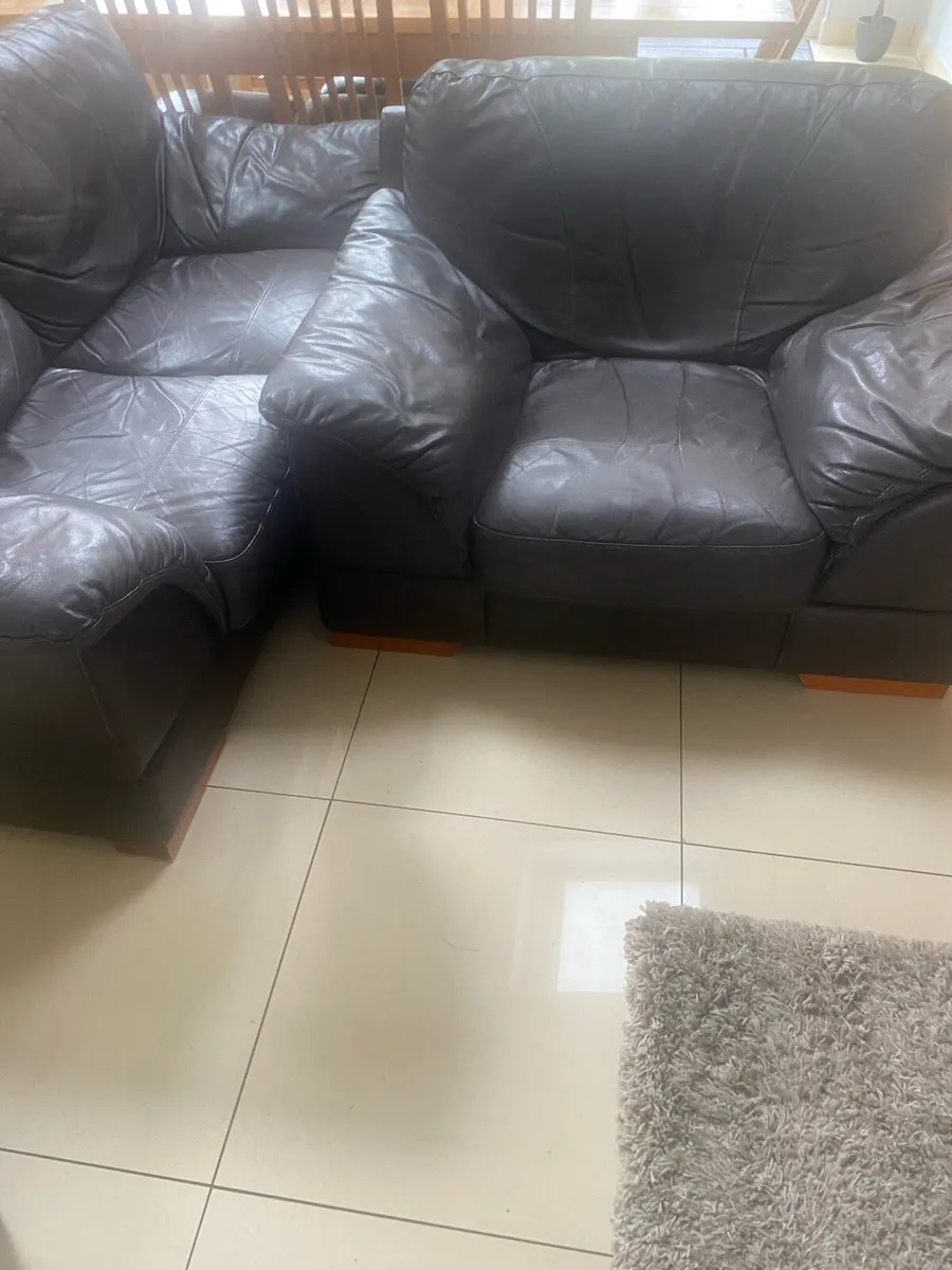 Leather furniture sofa set - Image 4