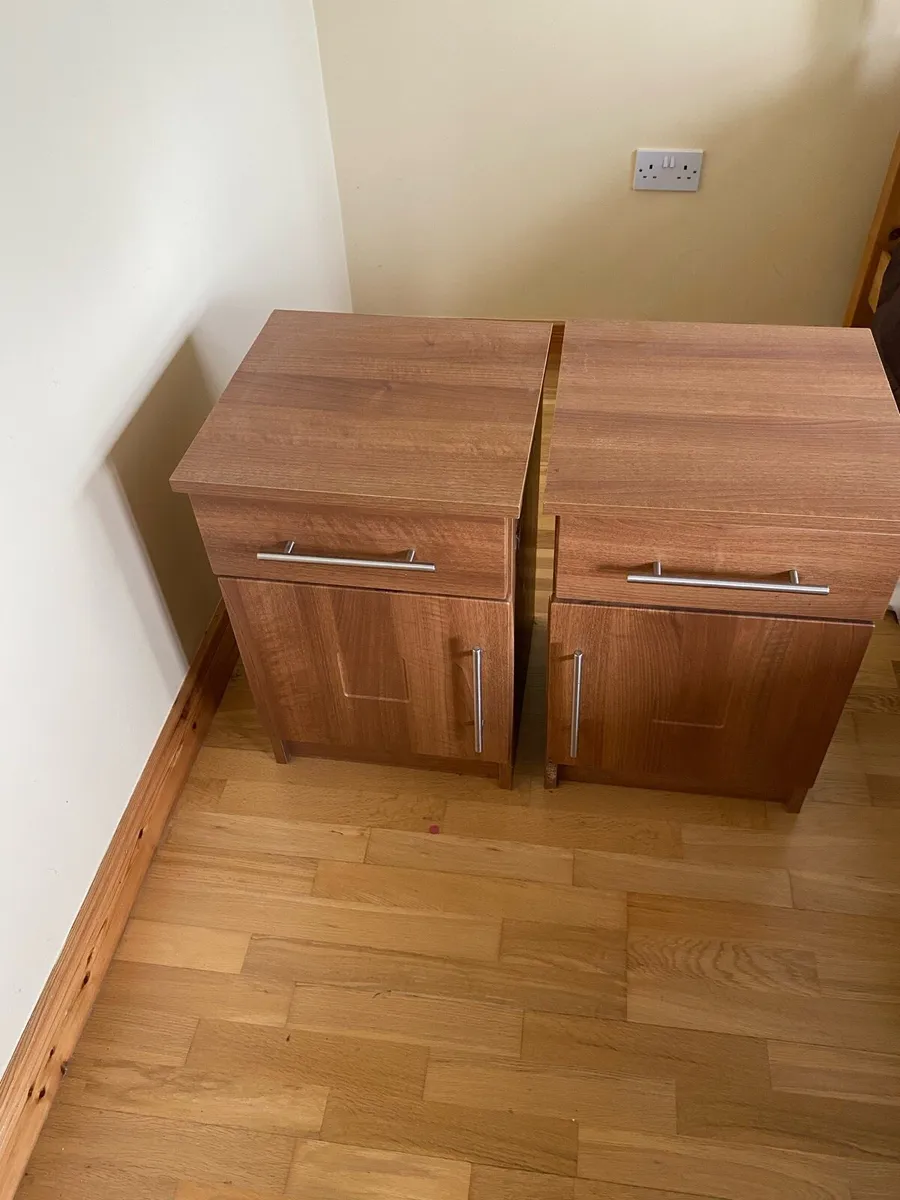 Bedside Lockers by 2 and Book case - Image 1