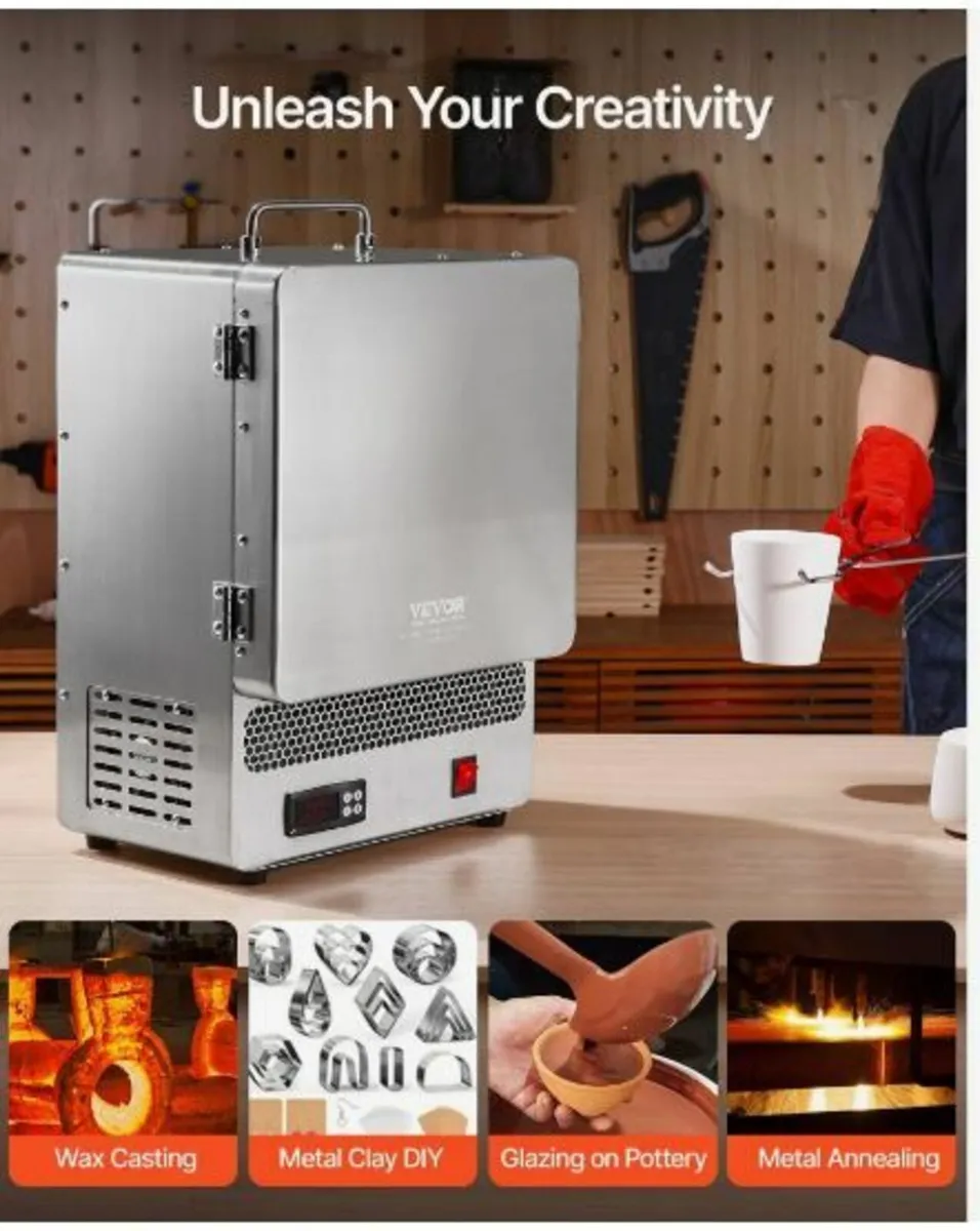 Tabletop Kiln Melter 1500W Electric 1200℃ Max - Image 2