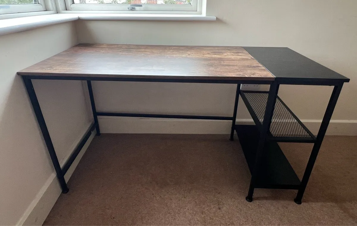 Office Desk + Leather Chair - Image 2