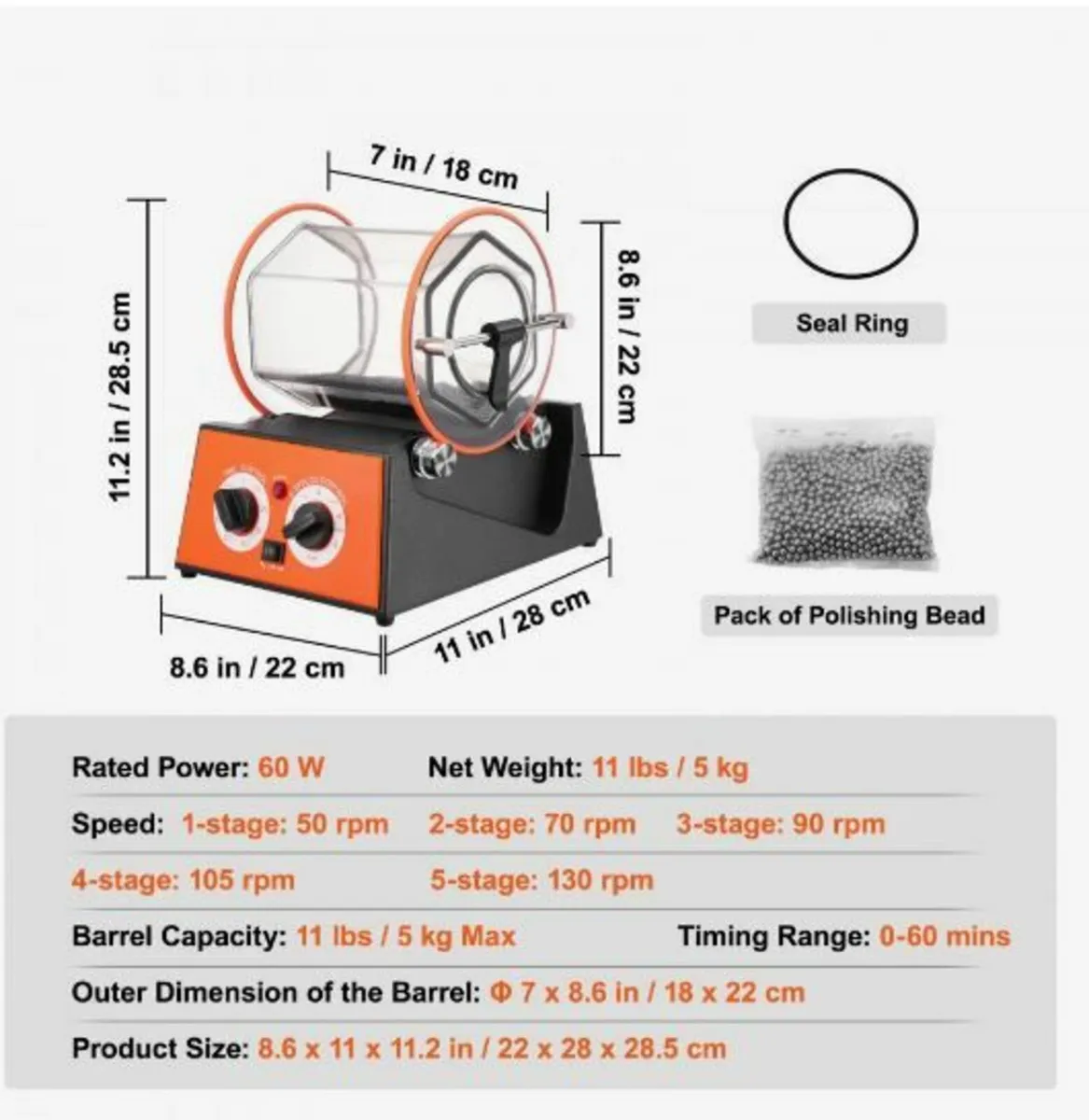 5kg Rotary Tumbler Surface Polisher Jewelry Polish - Image 2