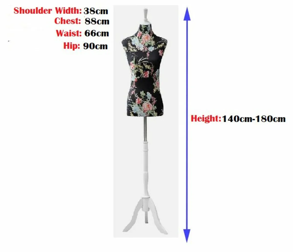 New Womens Tailor Bust (Dark Floral) FREE Delivery - Image 2