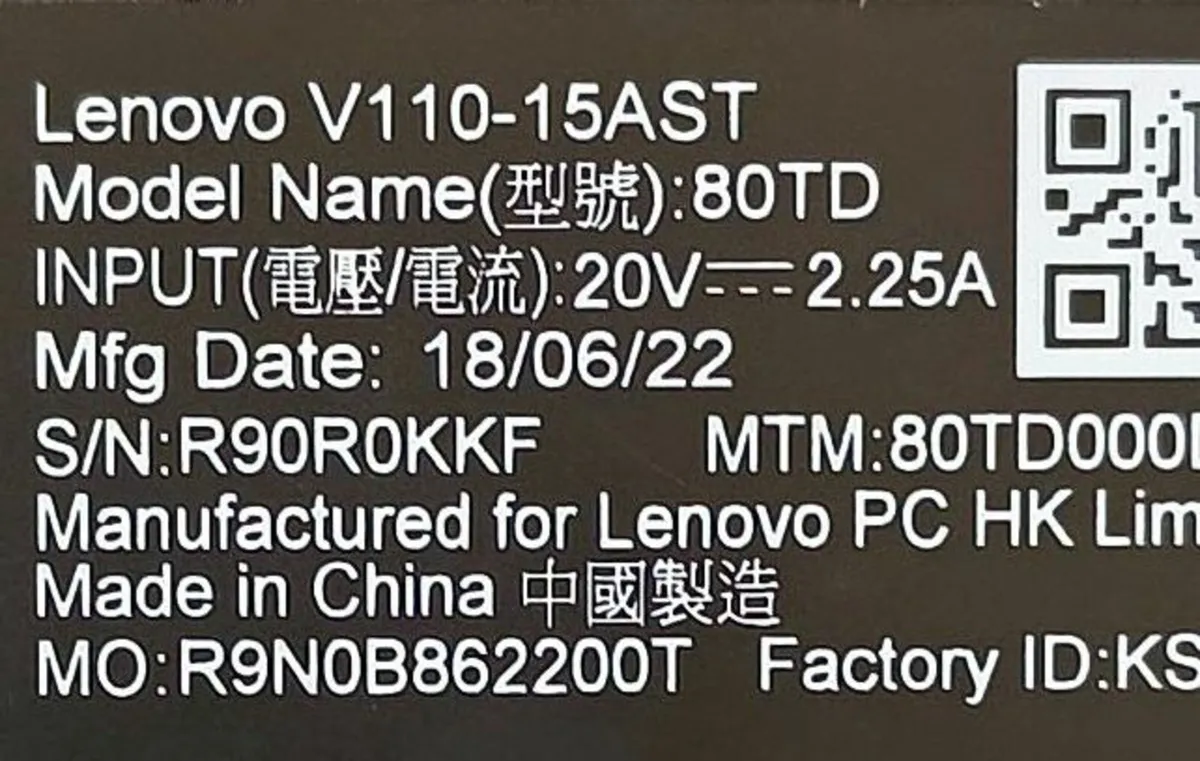 Laptop Lenovo V110-15AST new - Image 3