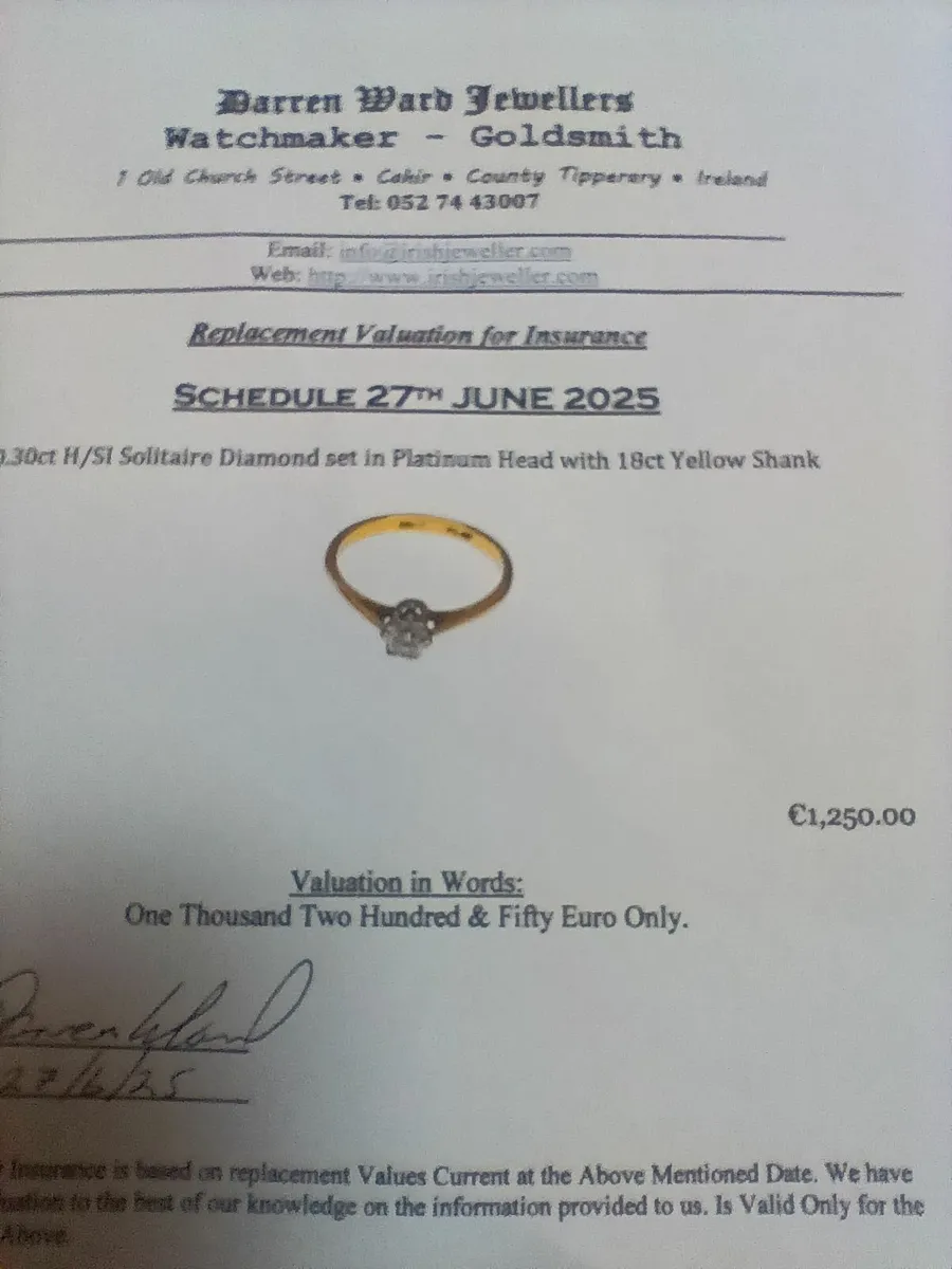 Solitaire 0.30ct Diamond Engagement Ring - Image 2