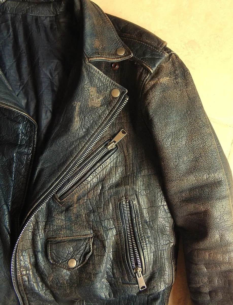 Vintage Echtes Leder Gents Motorcycle Jacket - Image 4