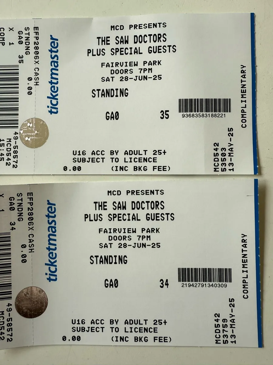 2 saw doctors tickets