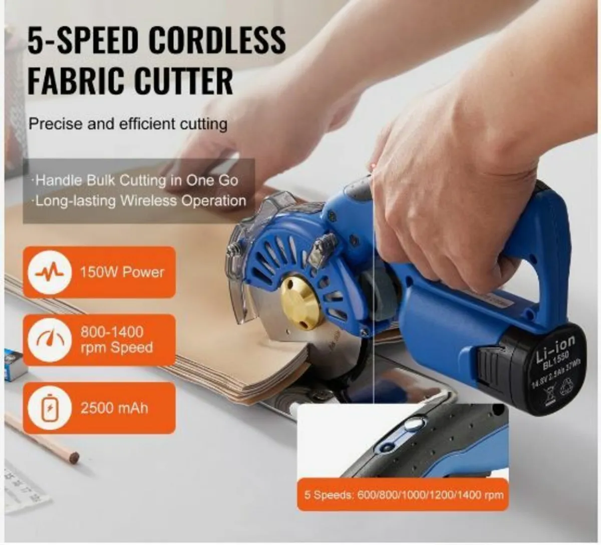 Fabric Cutter 5-Speed Cordless Electric - Image 1
