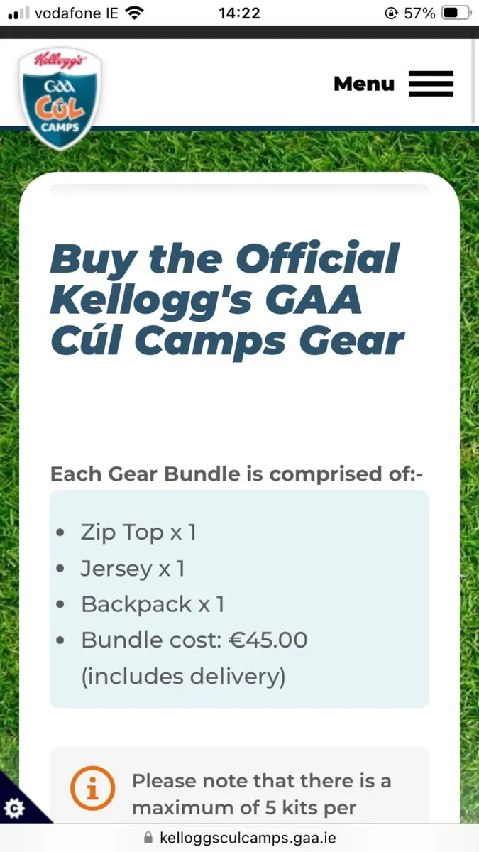 Cup Camp GAA Gear - Image 2