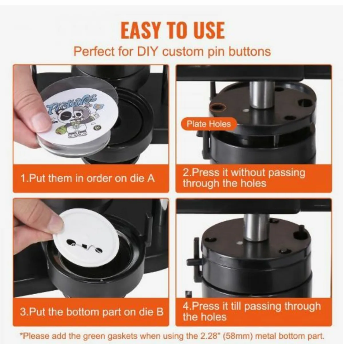 Button Maker Machine, 1/1.25/2.28 inch(25/32/58mm - Image 2