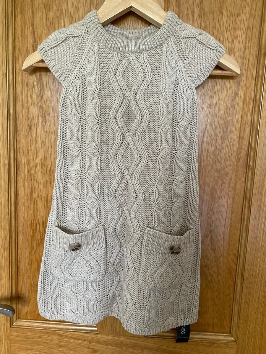 Brand new Girl’s Cream Caramel Knitted Long Dress - Image 1