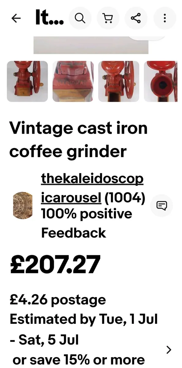 Antique coffee grinder - Image 1