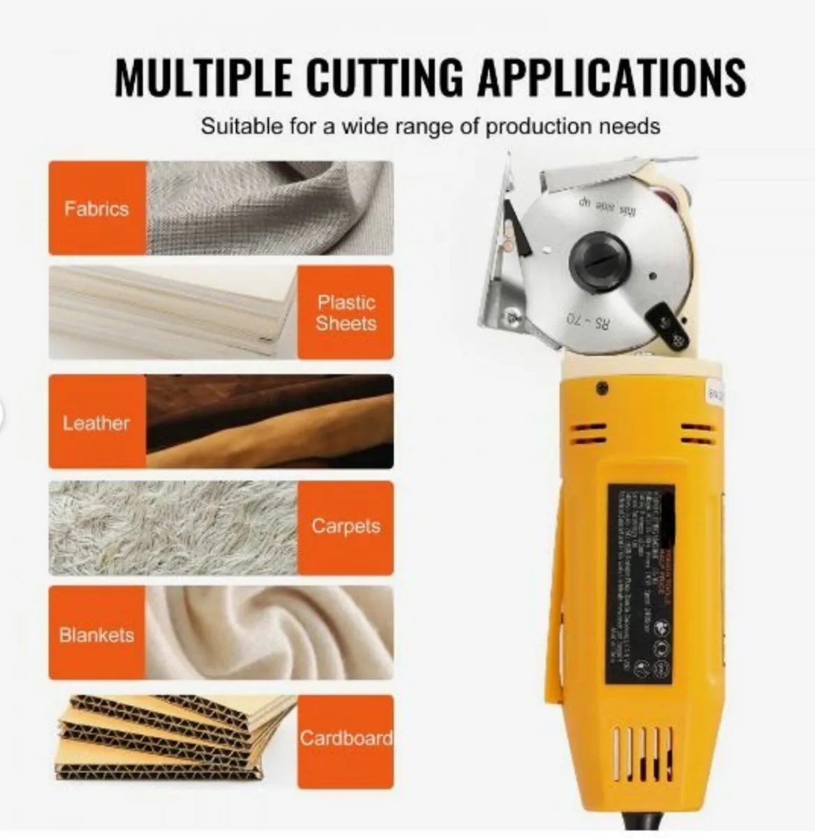 Fabric Cutter 170W Electric Rotary Fabric Cutting - Image 2