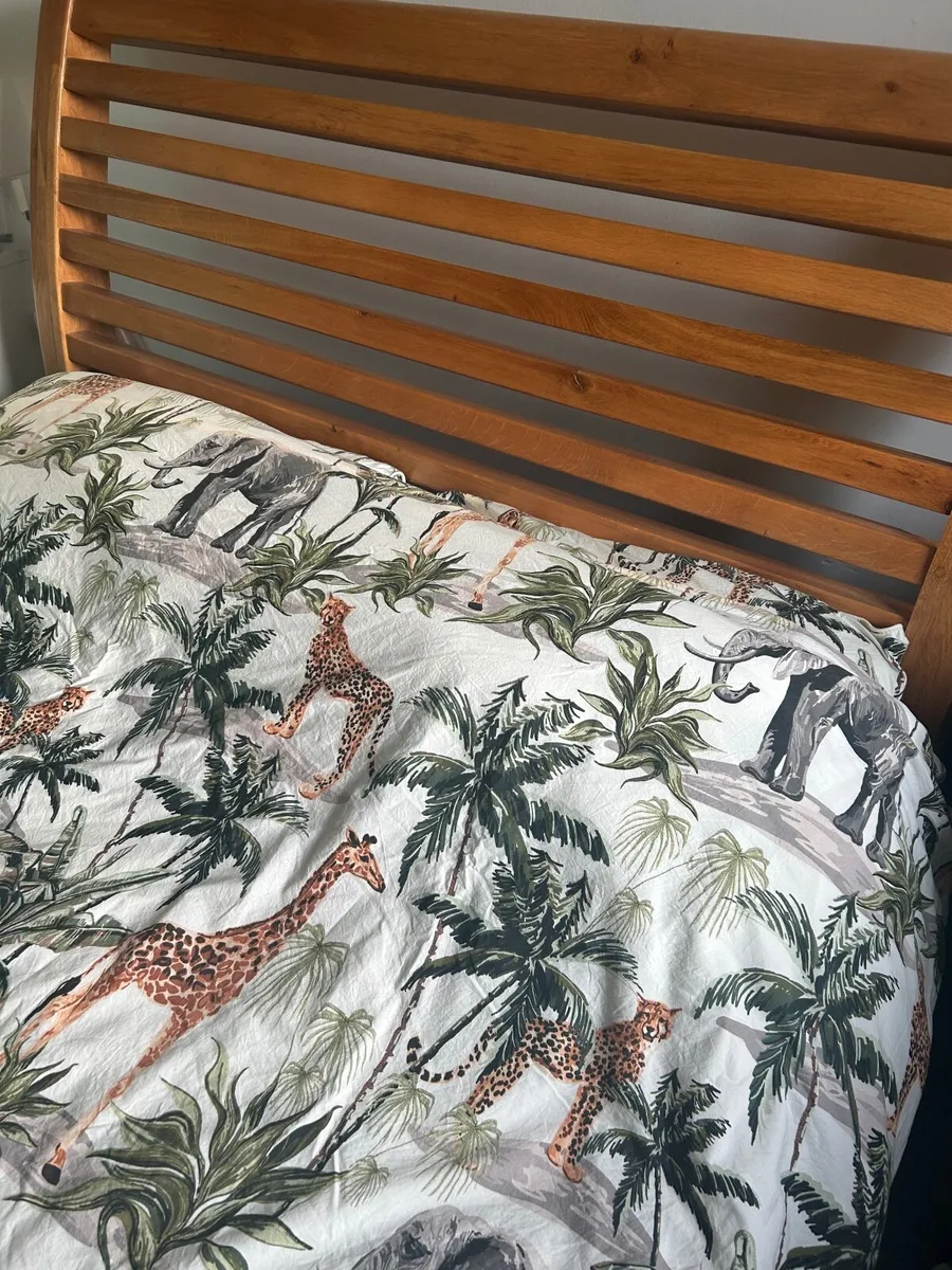 Solid Wood Kingsize Sleigh Bed & Mattress - Image 1