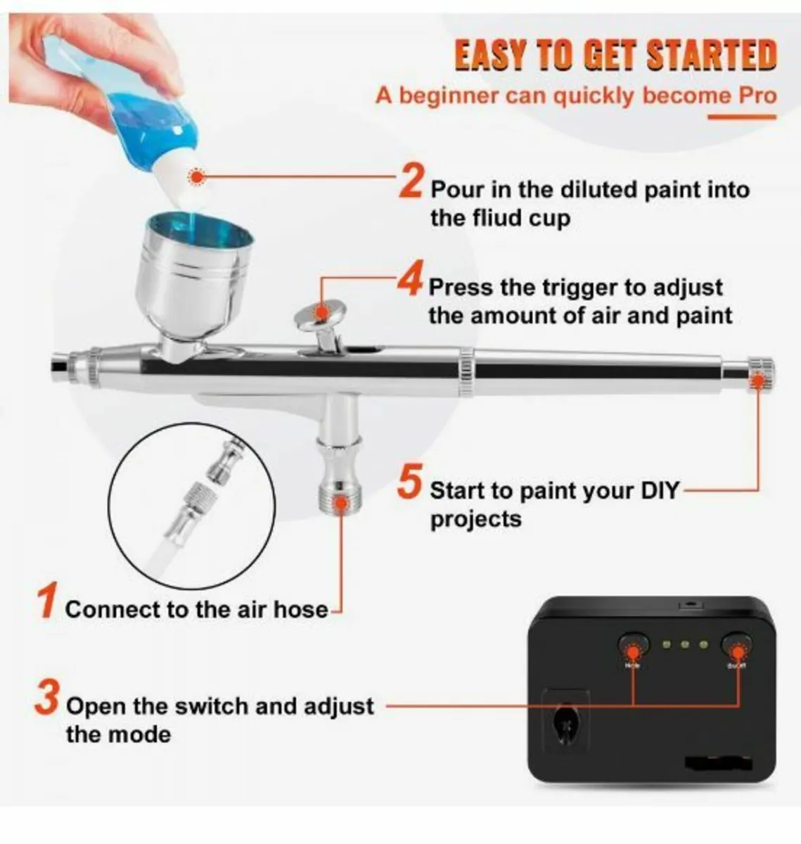 Airbrush Kit, Portable Airbrush Set - Image 2