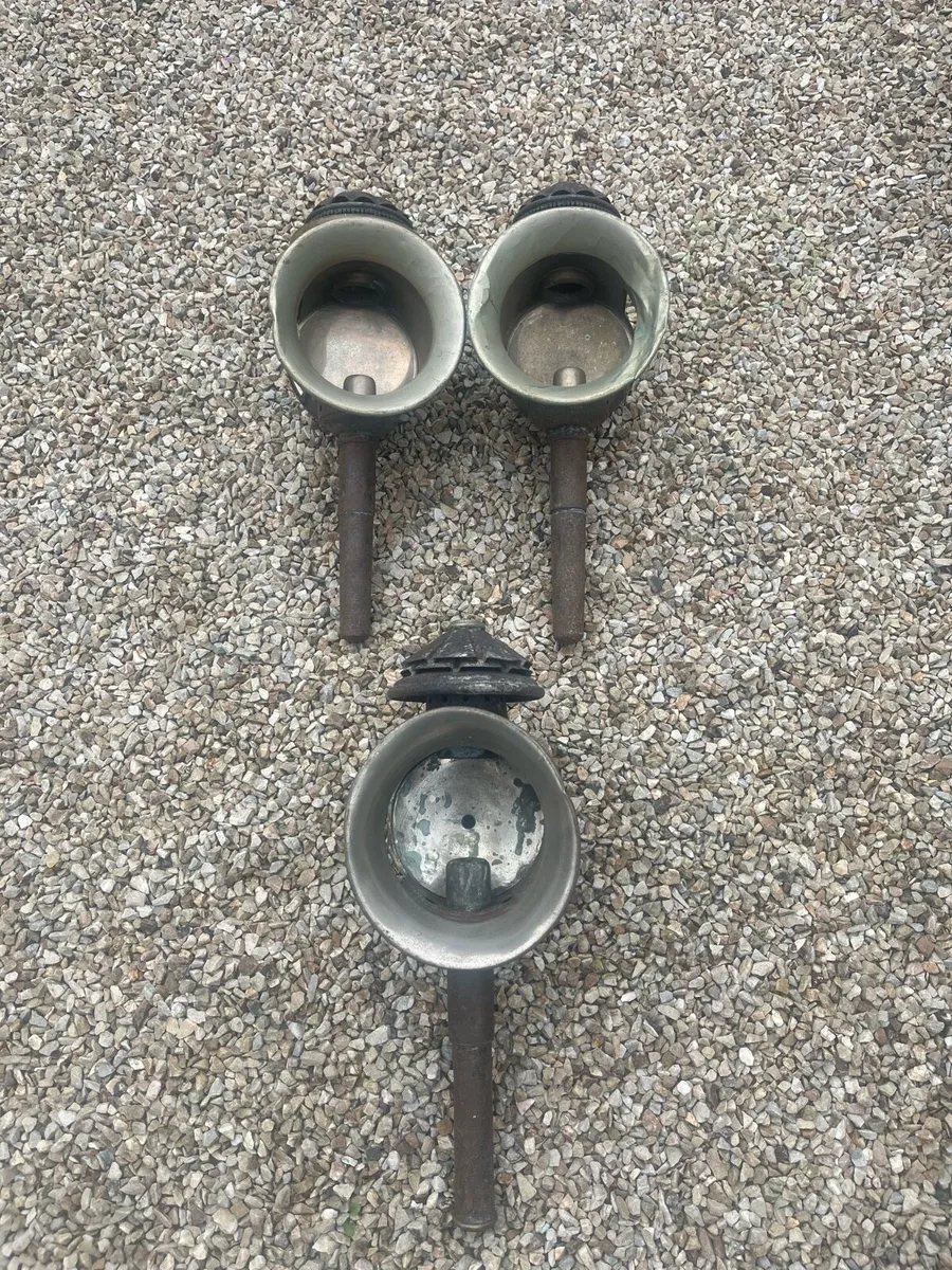 3 Antique Carriage Lamps - Image 1