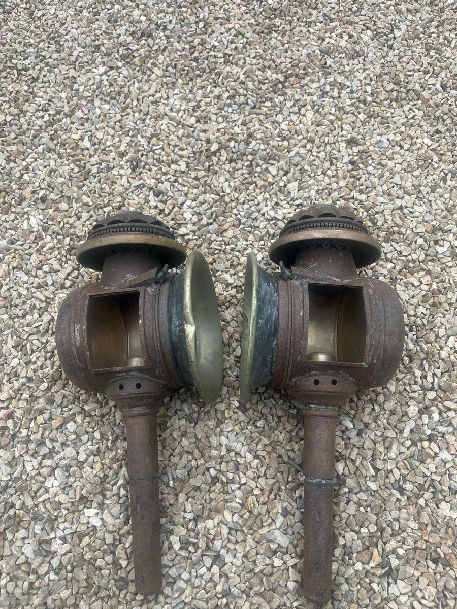 3 Antique Carriage Lamps - Image 2