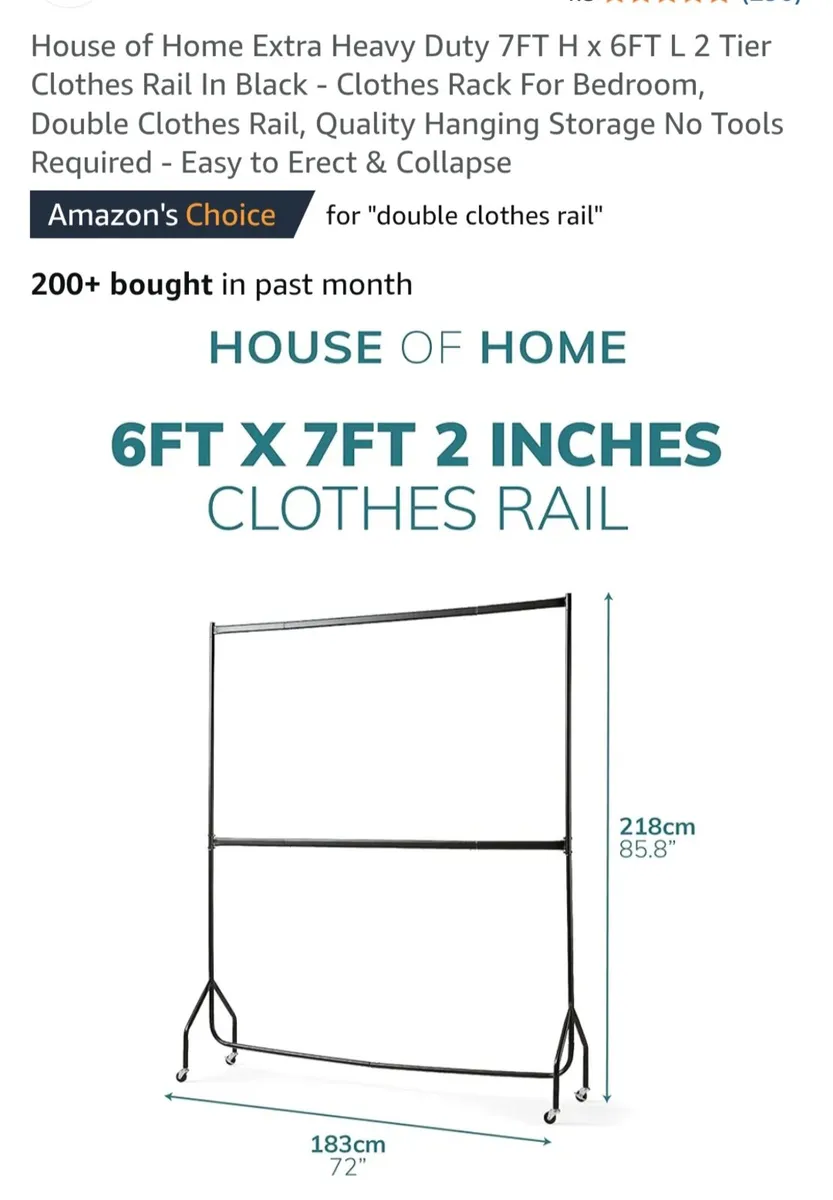 Double clothes rail - Image 2