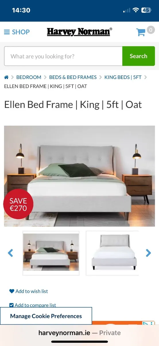 5th Ellen bed King Frame. - Image 1