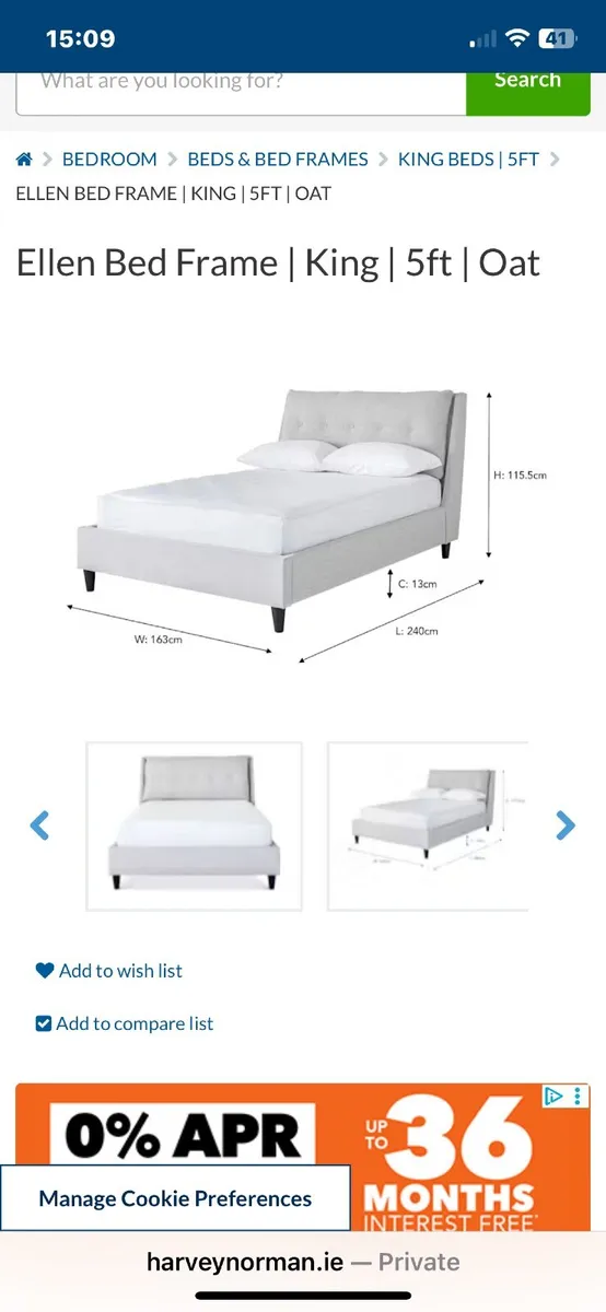 5th Ellen bed King Frame. - Image 2