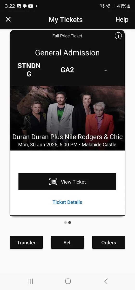 2 x Duran Duran + Nile Rogers & Chic Tickets 4sale - Image 1