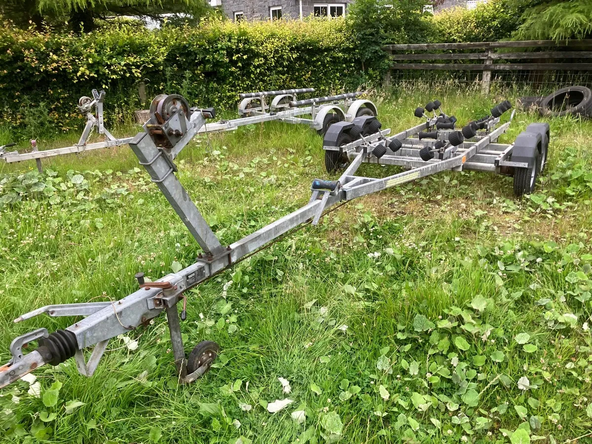 BOAT TRAILER TWIN AXLE GALVANISED FO UP TO 21FT - Image 1
