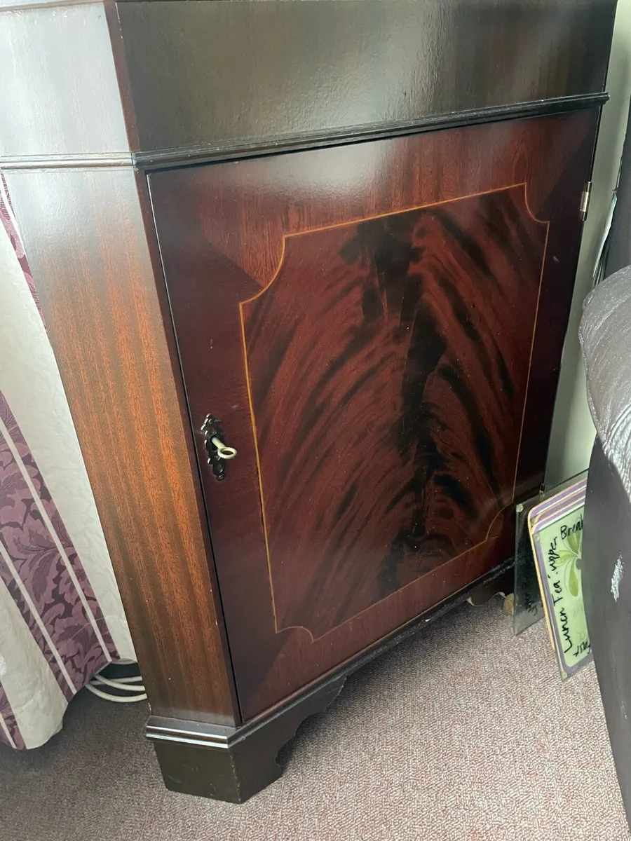 Mahogany corner light up cabinet - Image 2