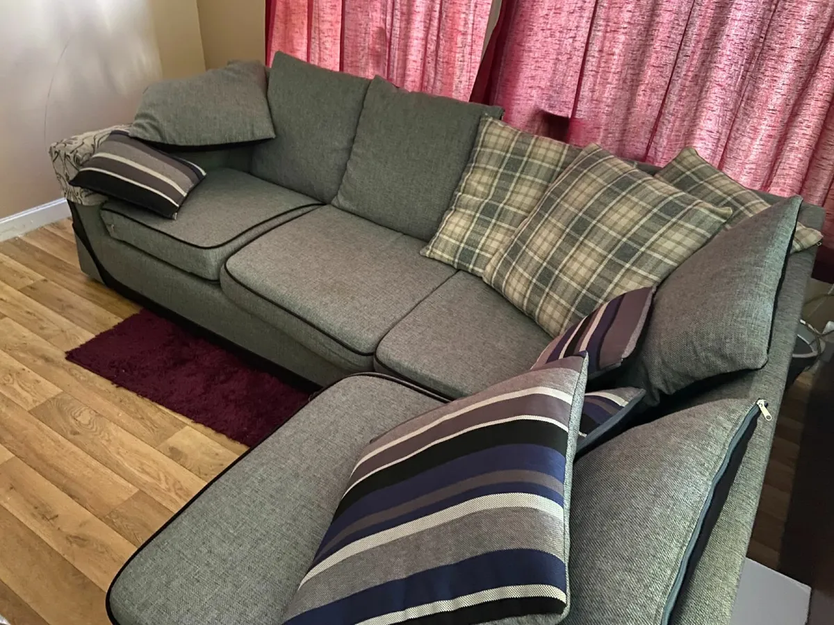Casablanca Fabric Corner Sofa with Footstool - Image 1