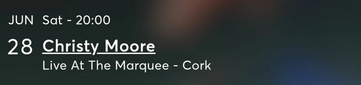 Christy Moore Ticket