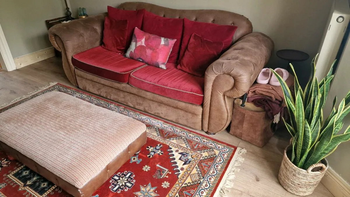 Sofa, foot stool ,all cushions - Image 2