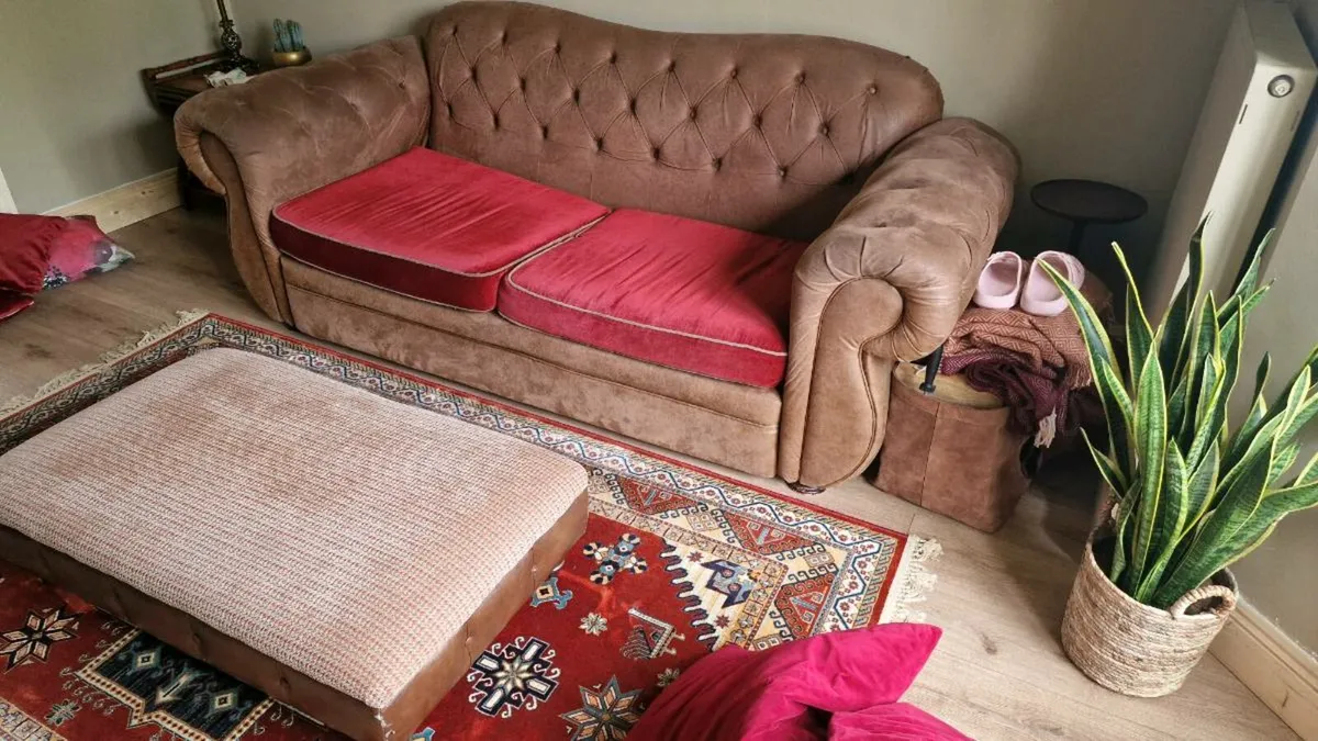 Sofa, foot stool ,all cushions - Image 3