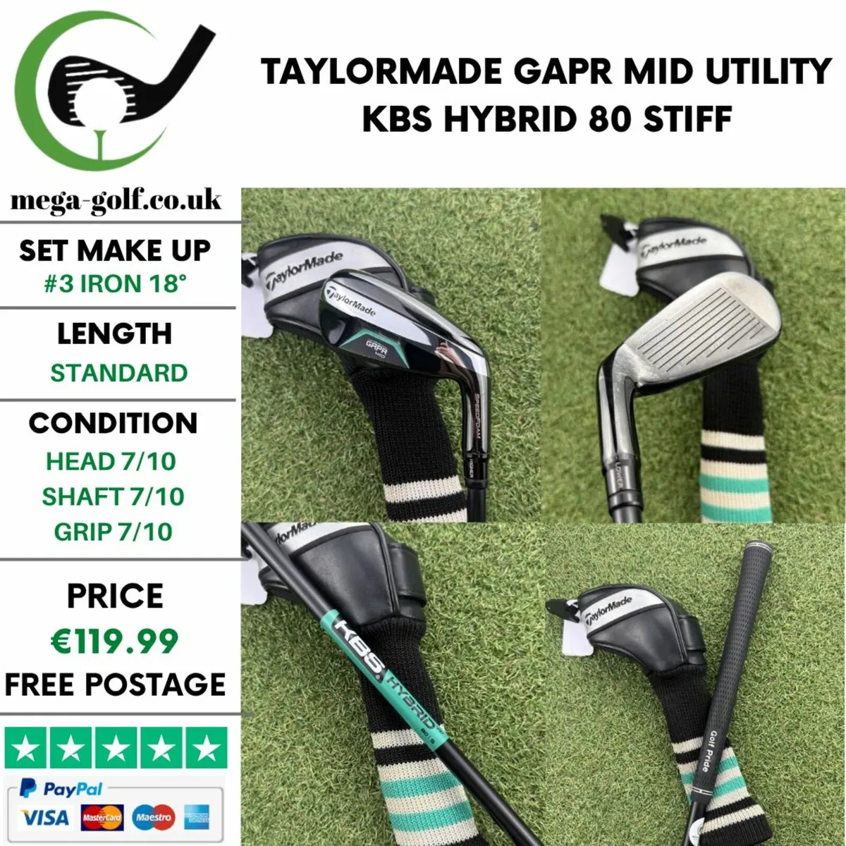 TAYLORMADE GAPR MID UTILITY #3 IRON 18° / STIFF - Image 1