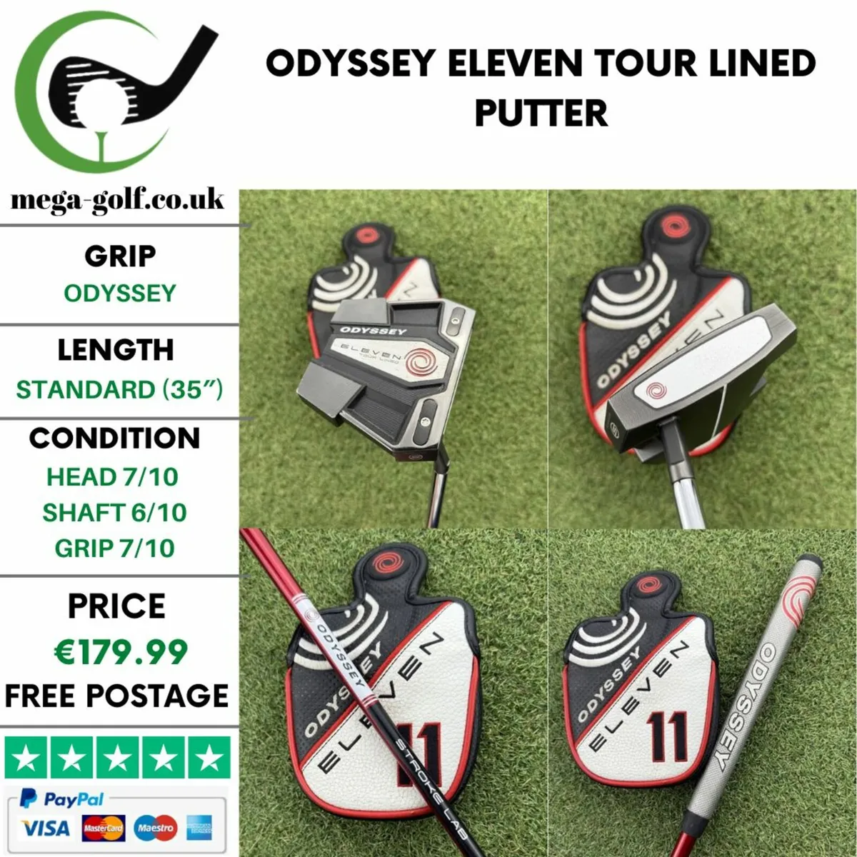 ODYSSEY ELEVEN TOUR LINED PUTTER / 35″ - Image 1