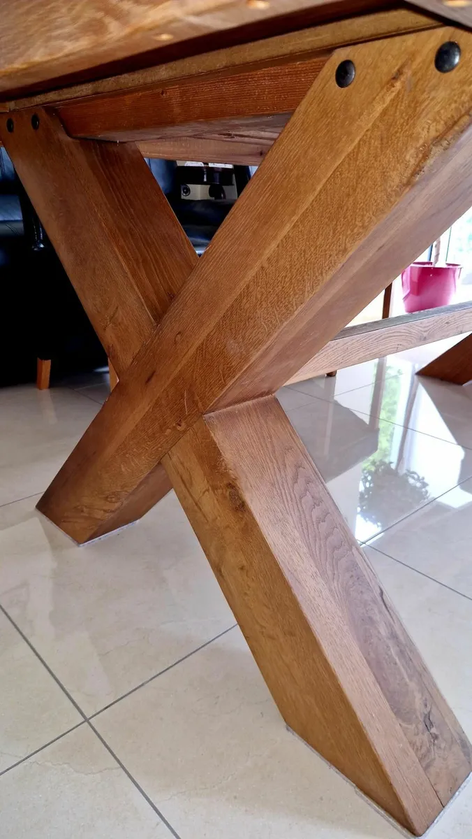 Solid Oak Dining Table - Image 4