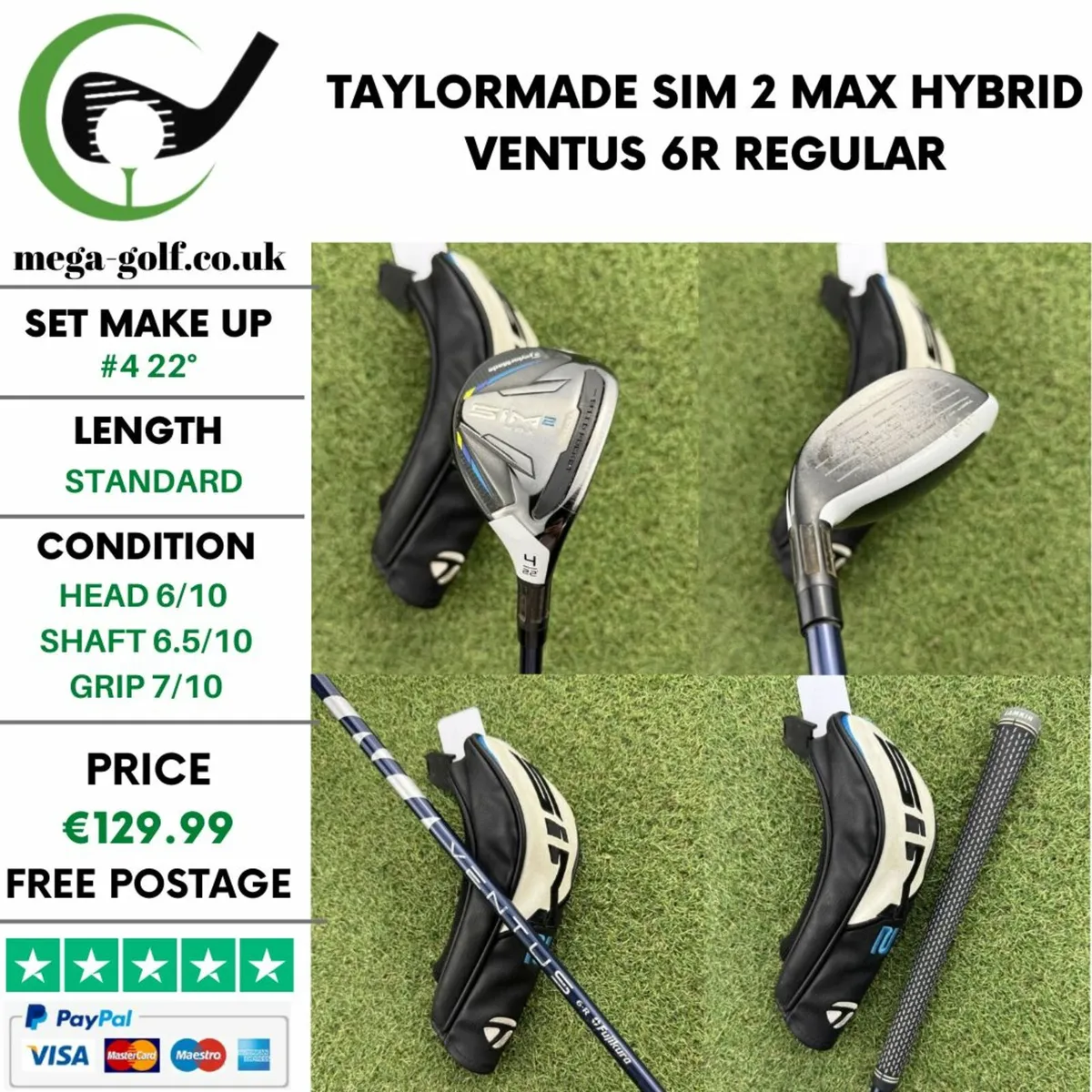 TAYLORMADE SIM 2 MAX HYBRID / #4 22° / REGULAR - Image 1
