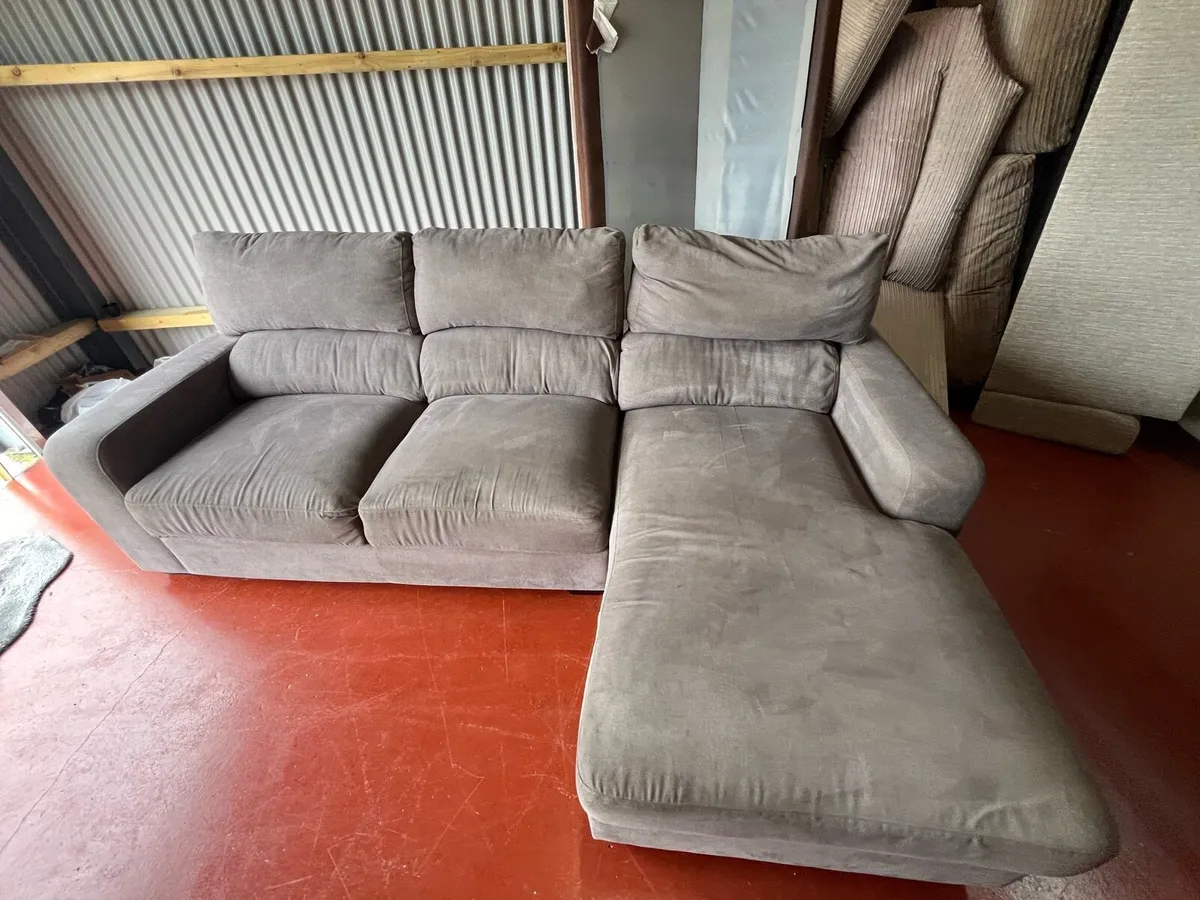 Grey corner sofa set l shaped delivery available - Image 1