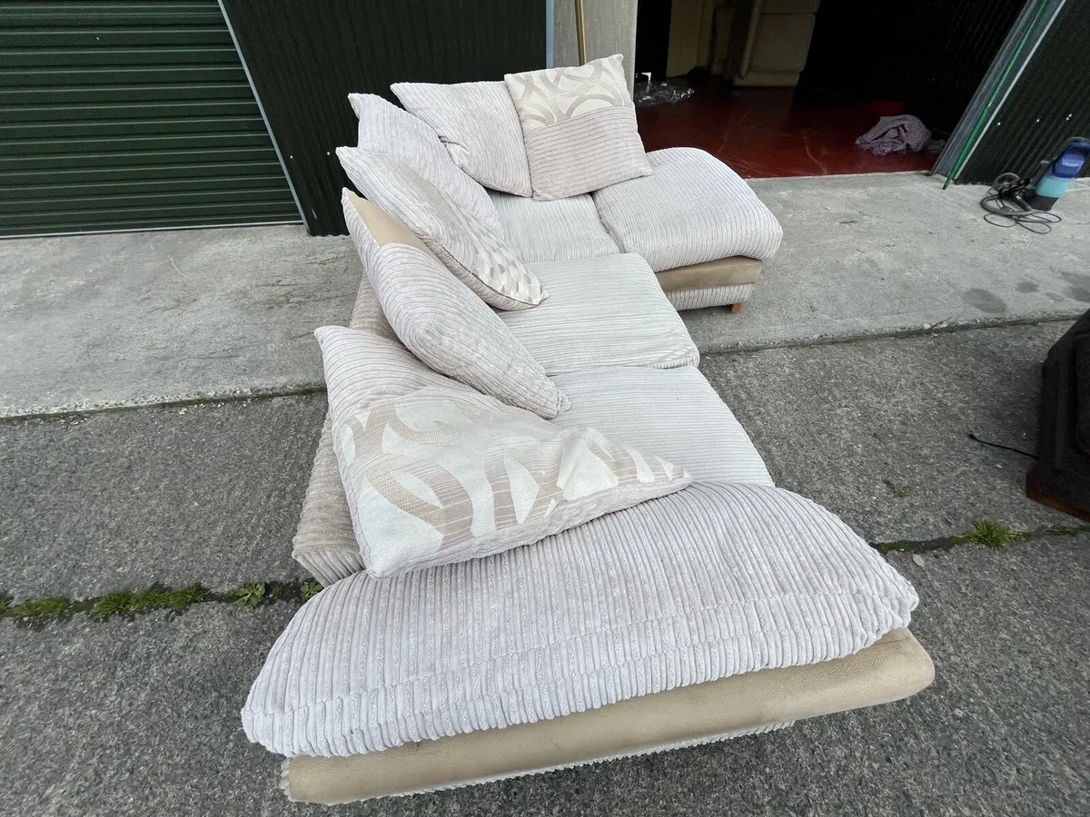 Beige corner sofa L shaped couch - Image 3