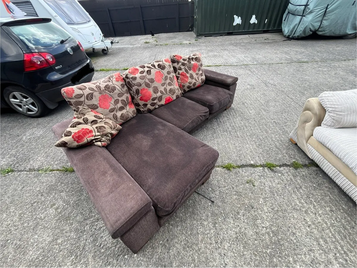 Brown corner sofa L shaped delivery available - Image 2