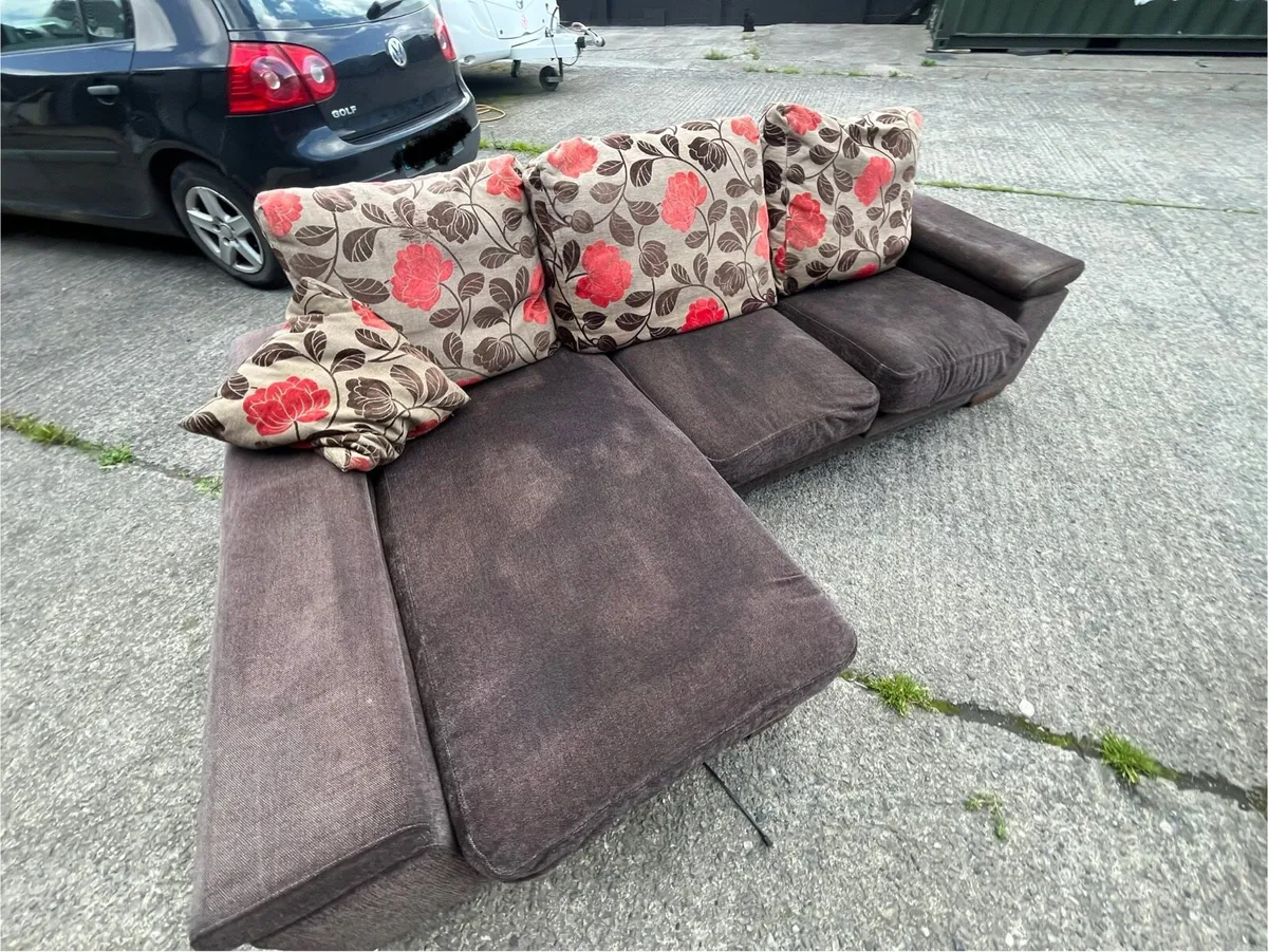 Brown corner sofa L shaped delivery available - Image 3