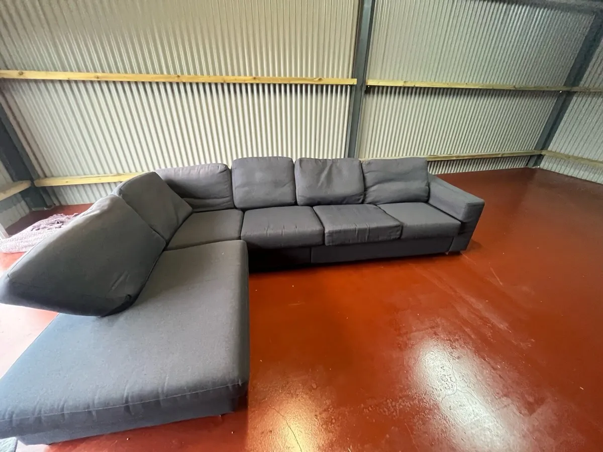 Large blue corner sofa 3 pieces furniture - Image 2