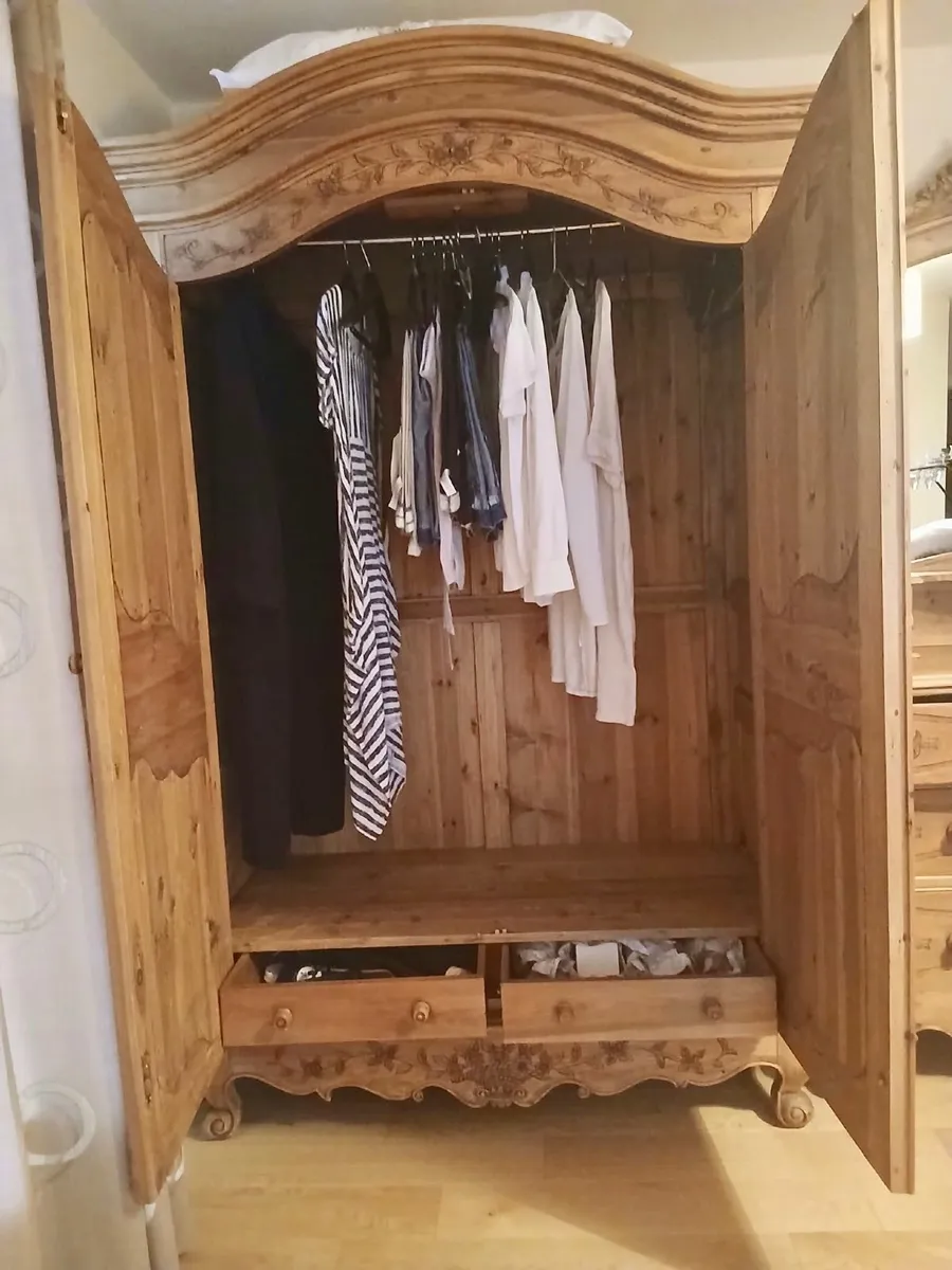 Antique Pine Wardrobe - Image 2