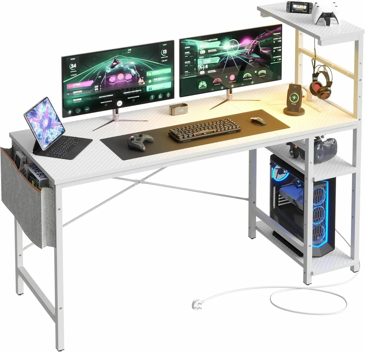 Large Computer Desk Office 155cm Power Outlets - Image 1